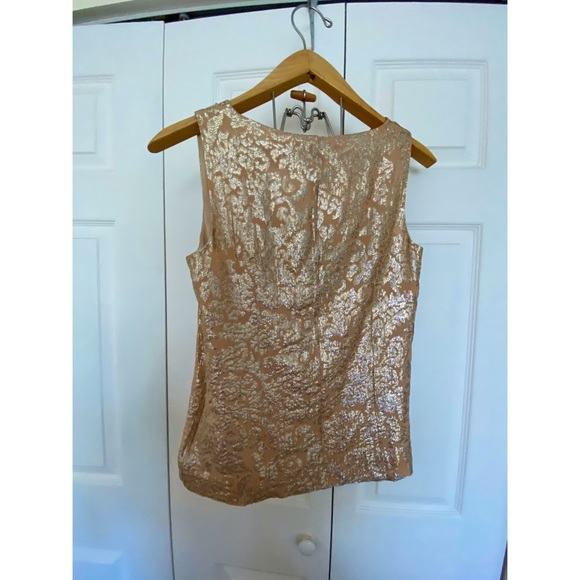 J. CREW METALLIC GOLD SILK SLEEVELESS TOP - Picture 3 of 6